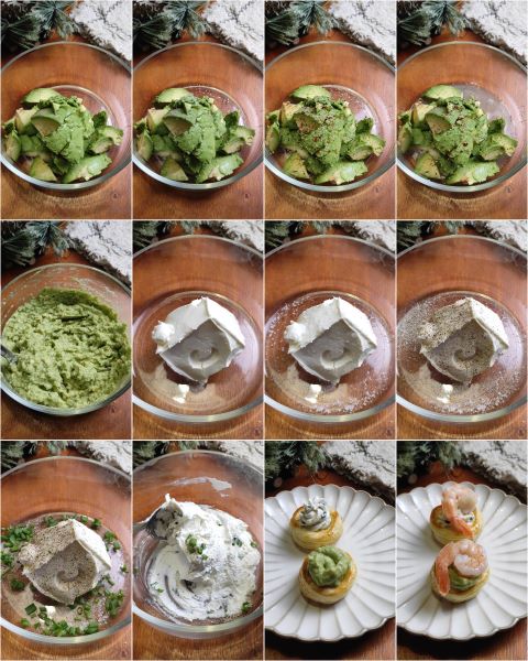 Zubereitung der Vol-au-vent mit Garnelen