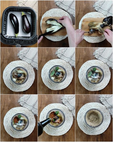 Zubereitung des Babaganoush