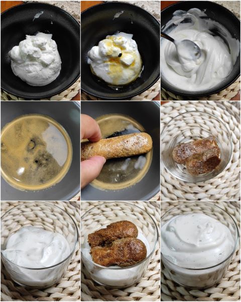 Zubereitung des leichten Tiramisu