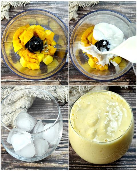 Zubereitung des Mango-Lassi
