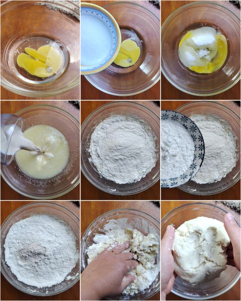 Zubereitung des Mürbeteigs mit Reismehl ohne Butter