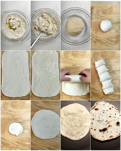 Zubereitung des Paratha Brotes