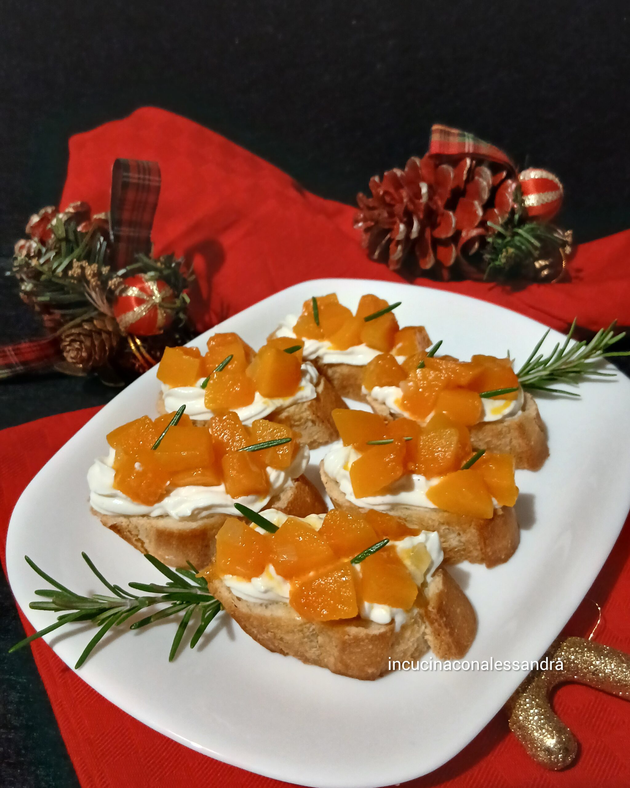 Crostini mit Kürbis und Ricotta