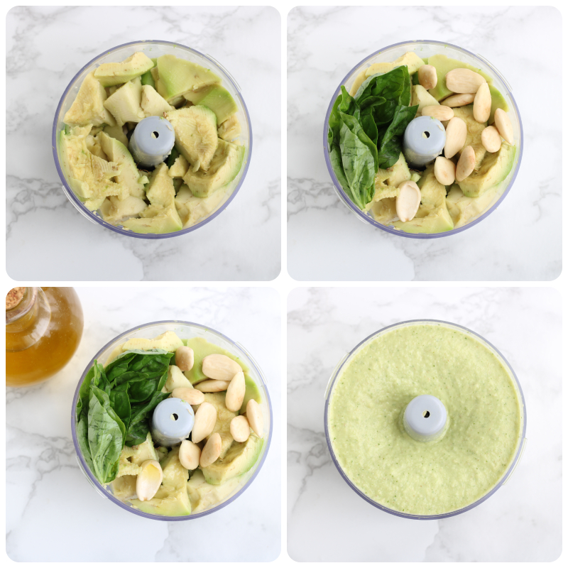 Avocado-Pesto und Basilikum