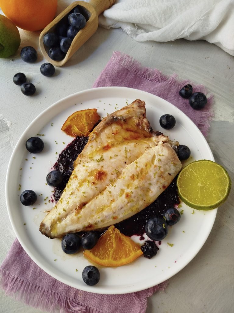Doradenfilet mit Heidelbeeren und Limette