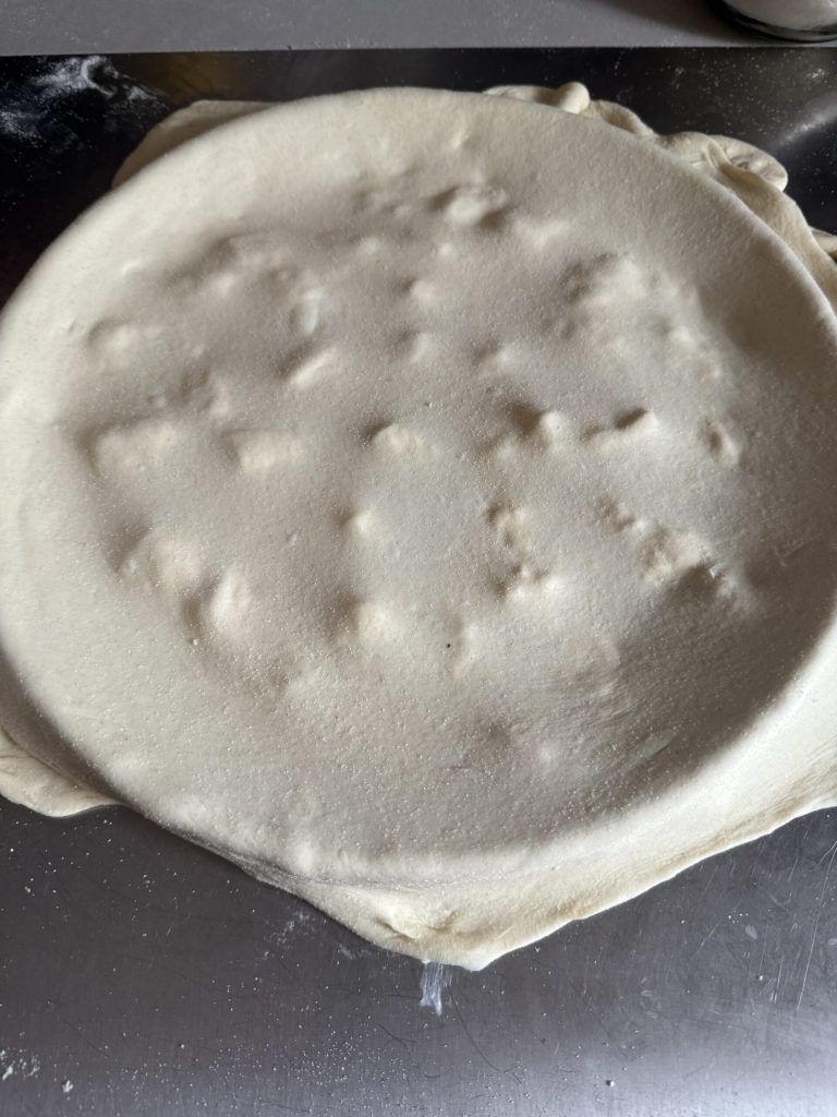 Verschluss der ligurischen Focaccia