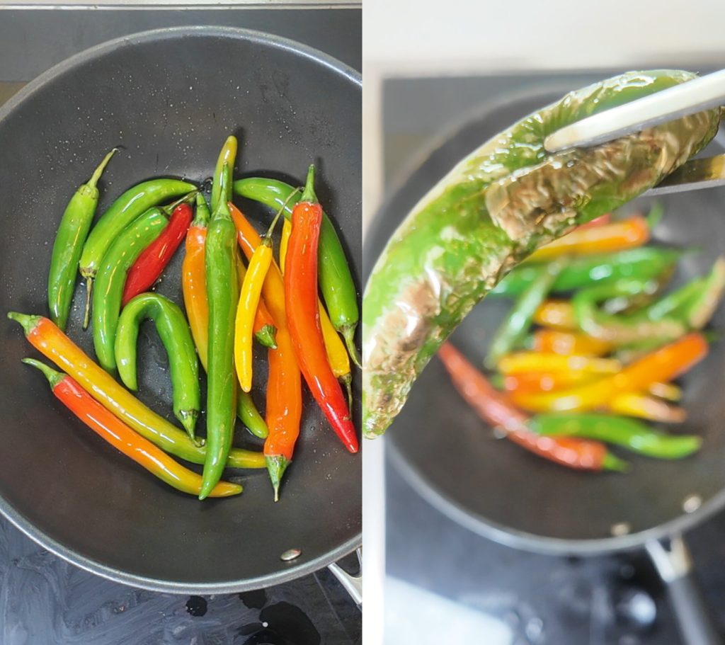 Chilischoten "Tigerhaut": Wie man Chinesische Gebratene Chilischoten mit Knoblauch und Soja Macht (Scharfes Rezept)