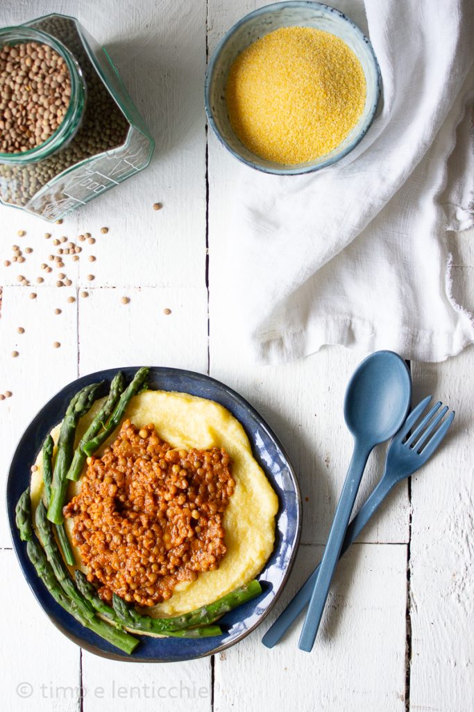 Linseneintopf mit Polenta