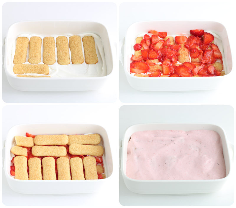 Löffeldessert mit Erdbeeren und Joghurt