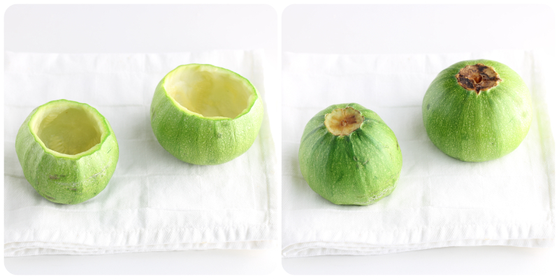Einfach gefüllte runde Zucchini
