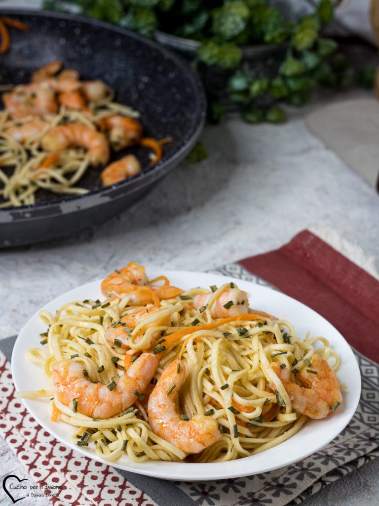 Tagliatelle mit Garnelen