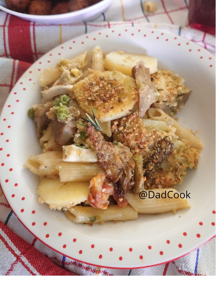 Überbackene Pasta mit Artischocken und Wurst: das Geniale Rezept "Alles Roh