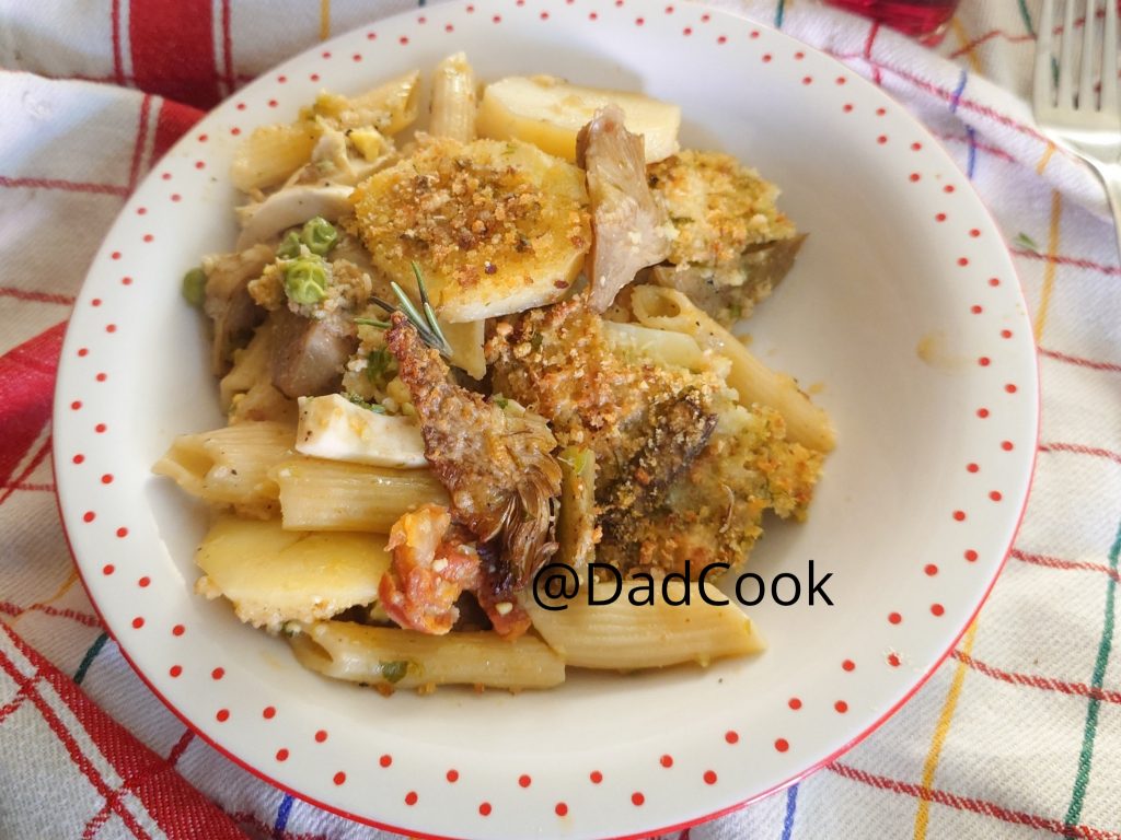 Überbackene Pasta mit Artischocken und Wurst: das Geniale Rezept "Alles Roh