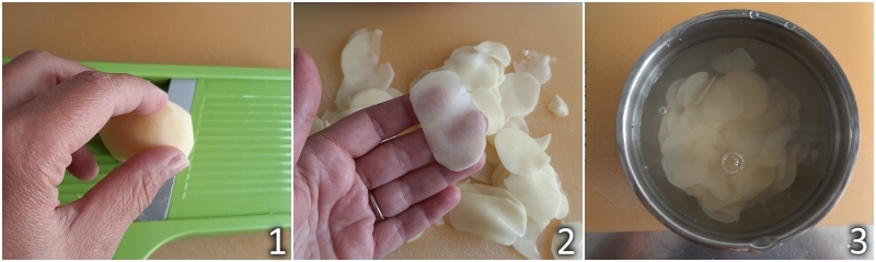 a. kartoffeln hauchdünn mit der mandoline oder dem hobel schneiden