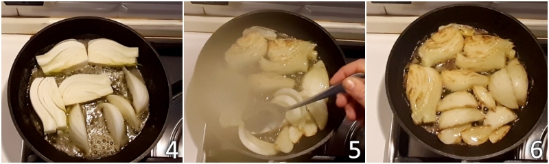 b. Fenchel in der Pfanne von beiden Seiten anbraten