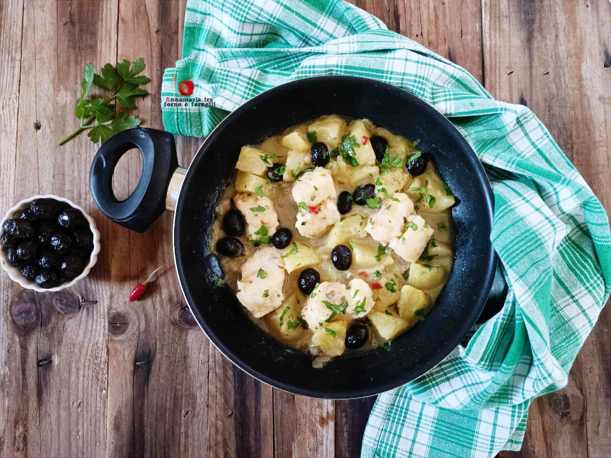 Stockfisch mit Kartoffeln und Oliven