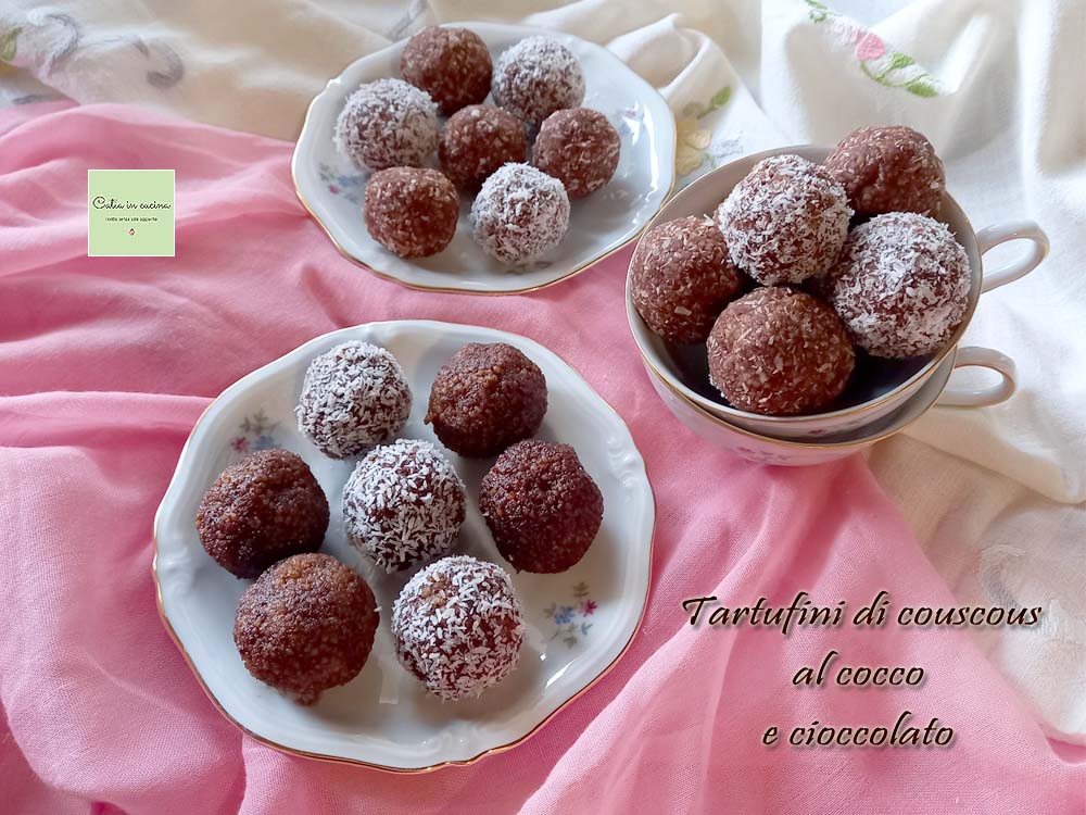 Couscous-Pralinen mit Kokos und Schokolade