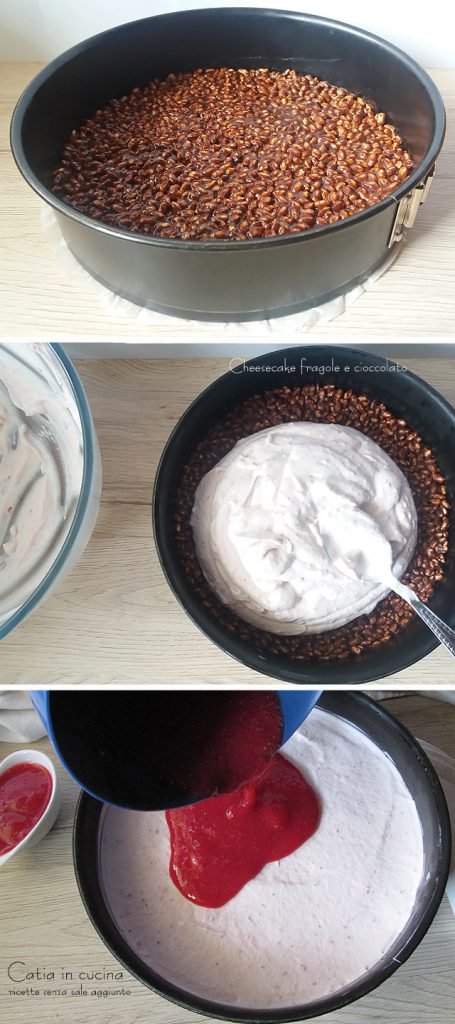 Erdbeerkäsekuchen und Schokolade - Schritte