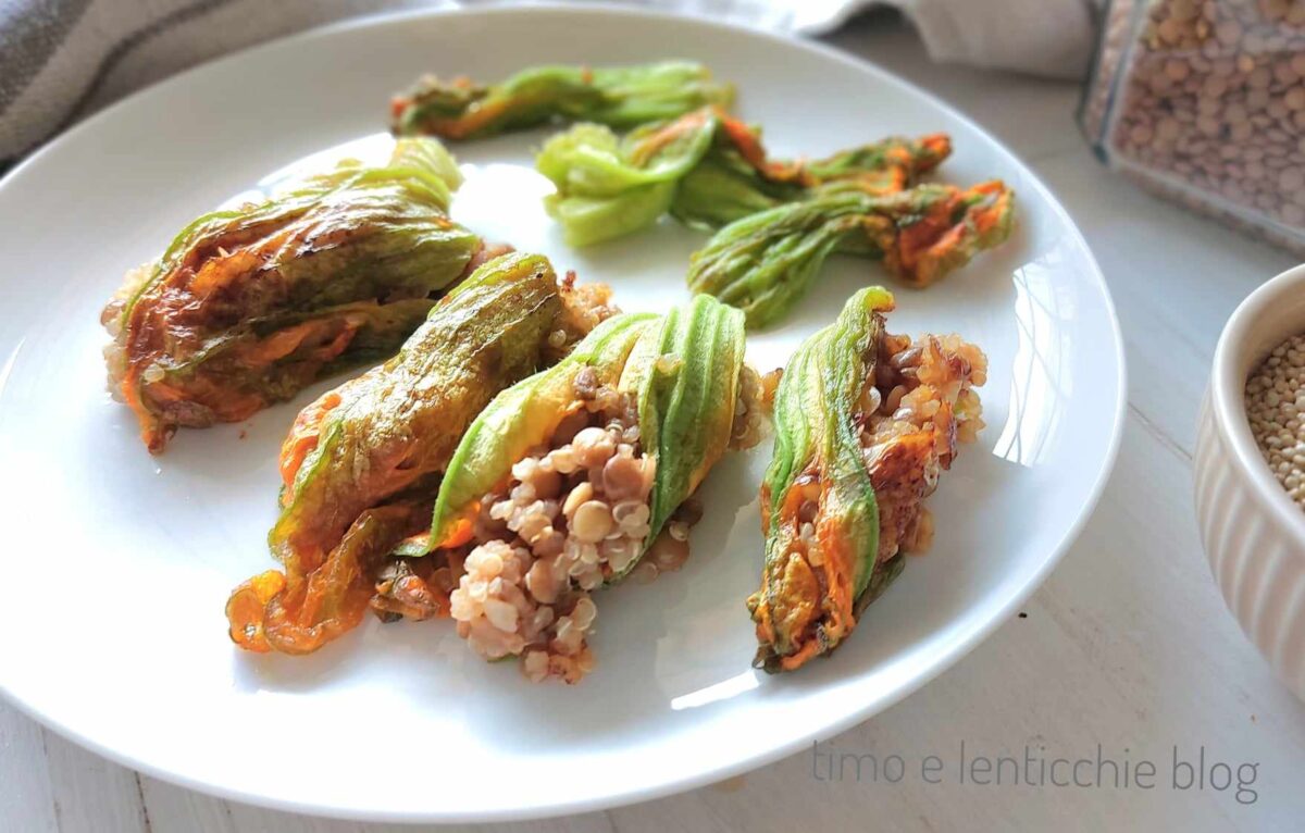 Gefüllte Kürbisblüten mit Quinoa