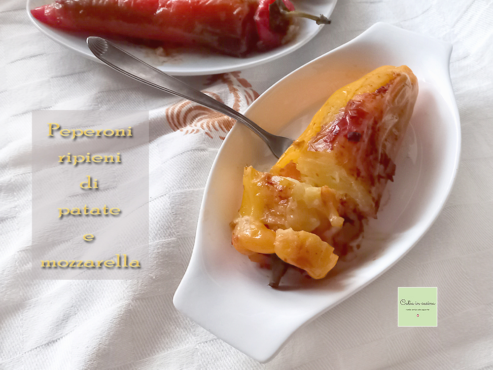 Gefüllte Paprika mit Kartoffeln und Mozzarella
