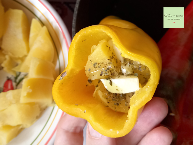 gefüllte Paprika mit Kartoffeln und Mozzarella Füllung