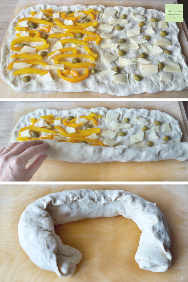 gefülltes brot paprikaschritte