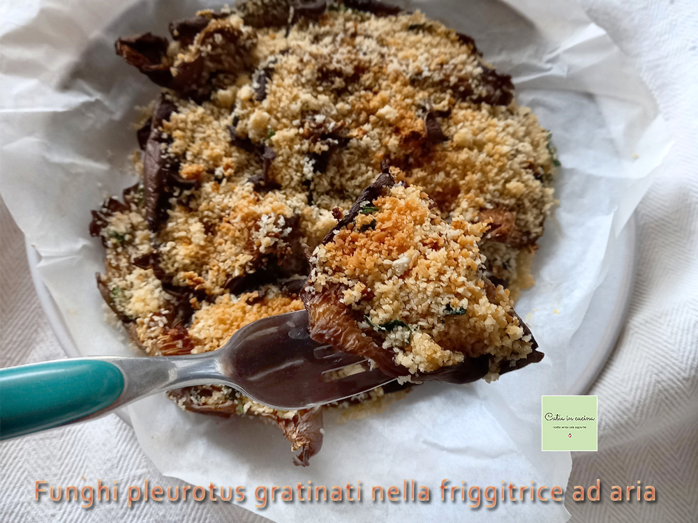 gratinierte Austernpilze in der Heißluftfritteuse