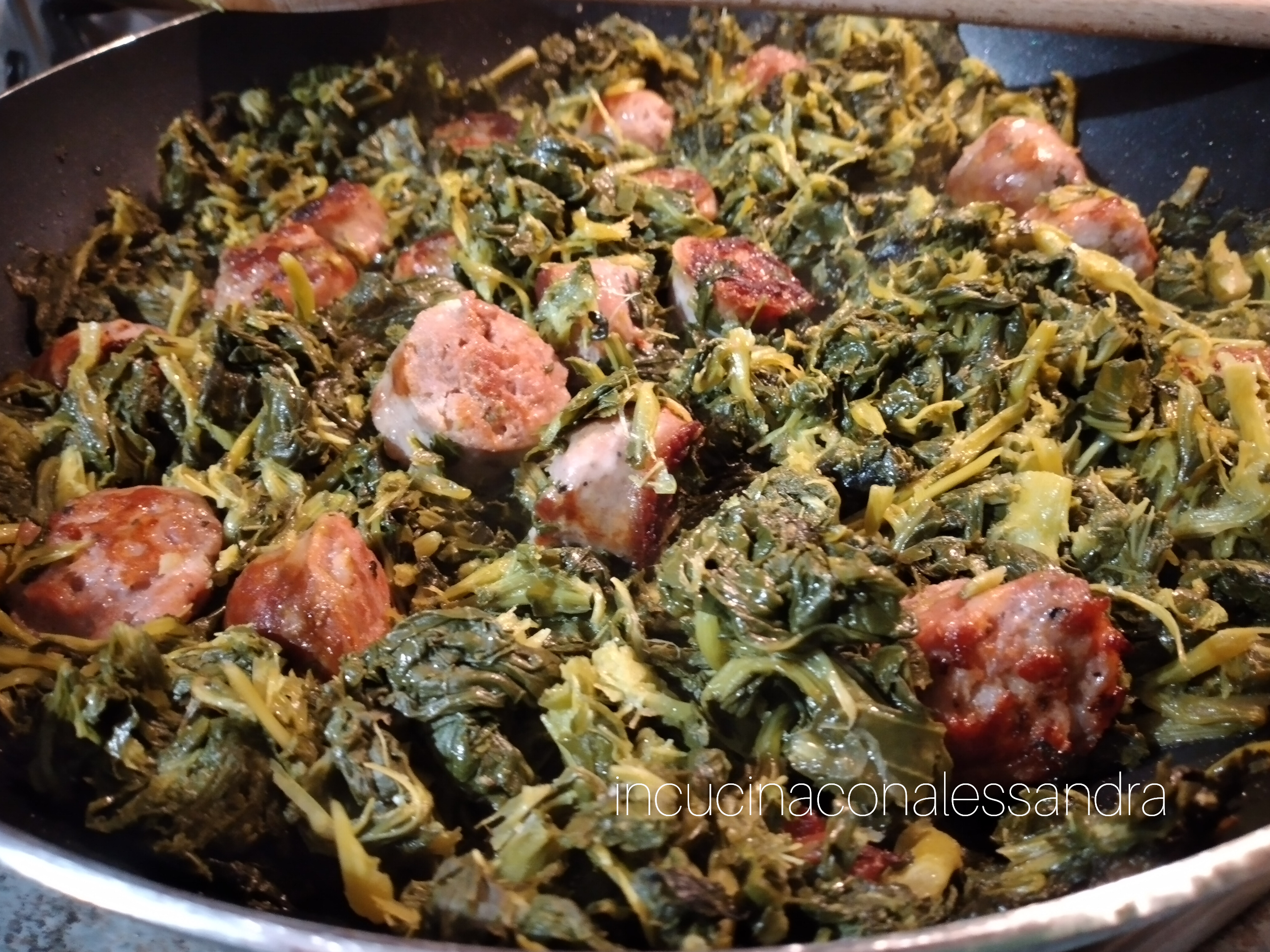 Rapini mit toskanischer Wurst