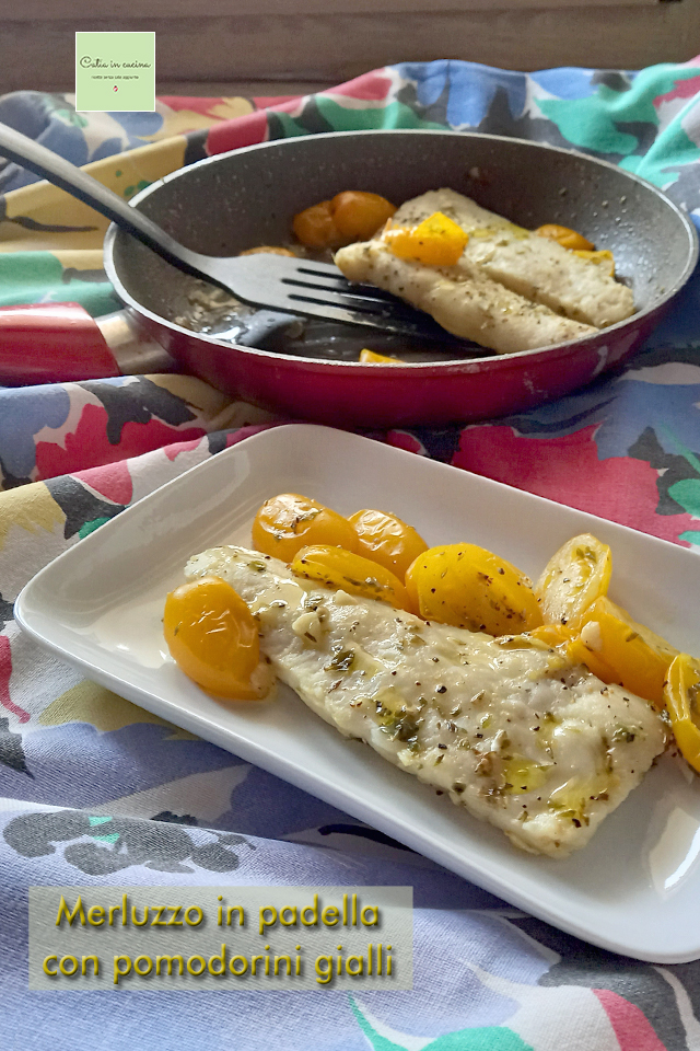 Kabeljau in der Pfanne mit gelben Kirschtomaten