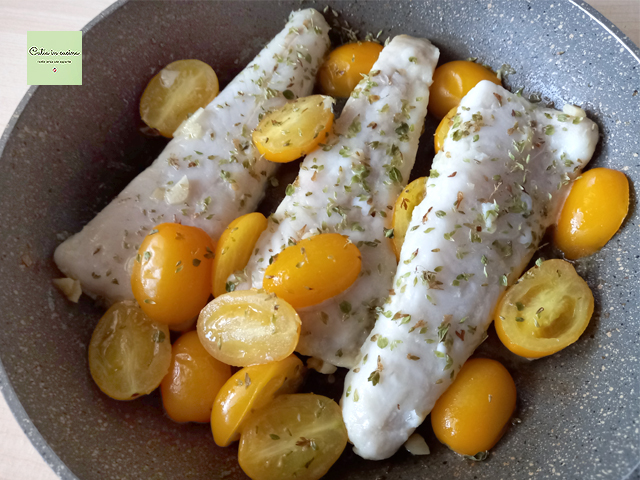 Kabeljau in der Pfanne mit Kirschtomaten