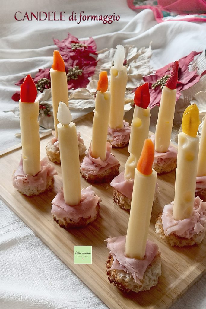 Weihnachtliche Käsekerzen