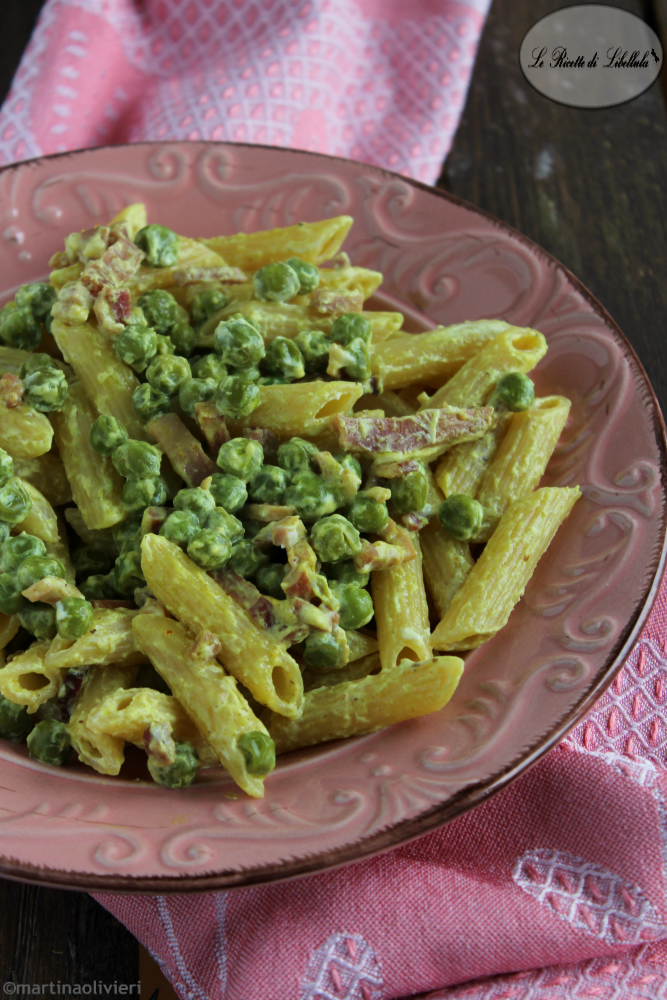 Pasta mit Erbsen und Speck