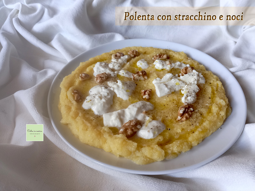 Polenta mit Stracchino und Walnüssen
