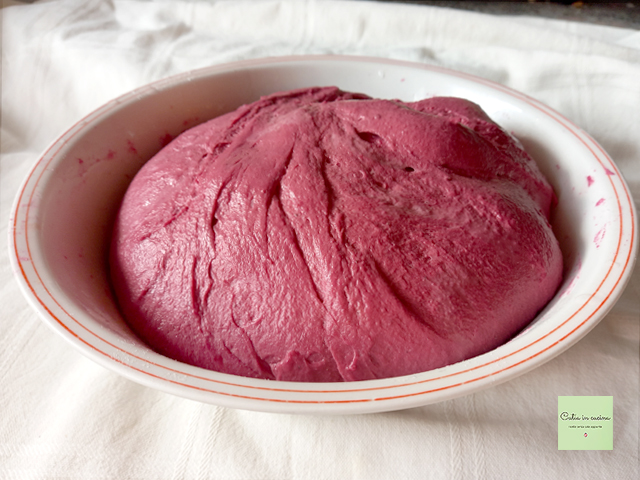 Rote Bete Brot - Teig frisch aus dem Kühlschrank
