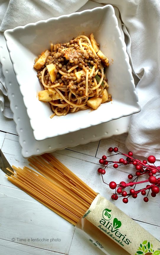 Spaghetti mit Sojakeimen