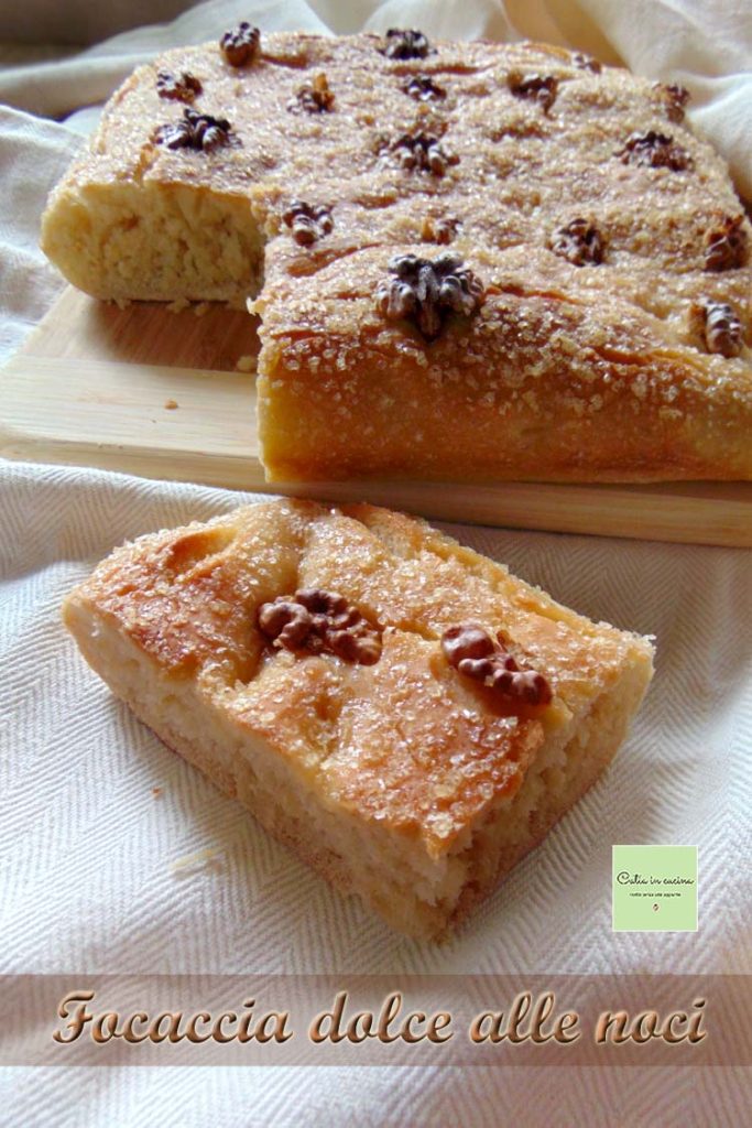 süße Focaccia mit Walnüssen