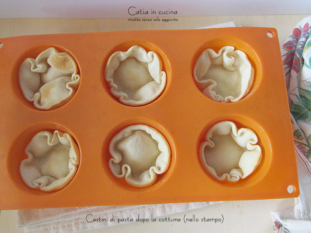 Teigkörbchen nach dem Backen-Form