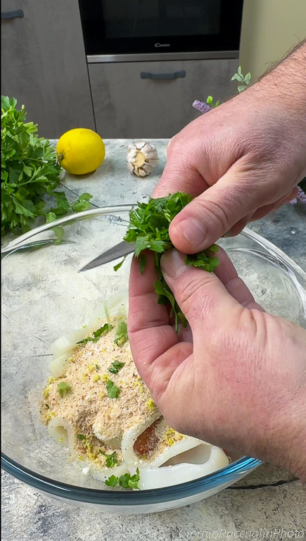 spiedini di calamari e gamberoni in friggitrice ad aria