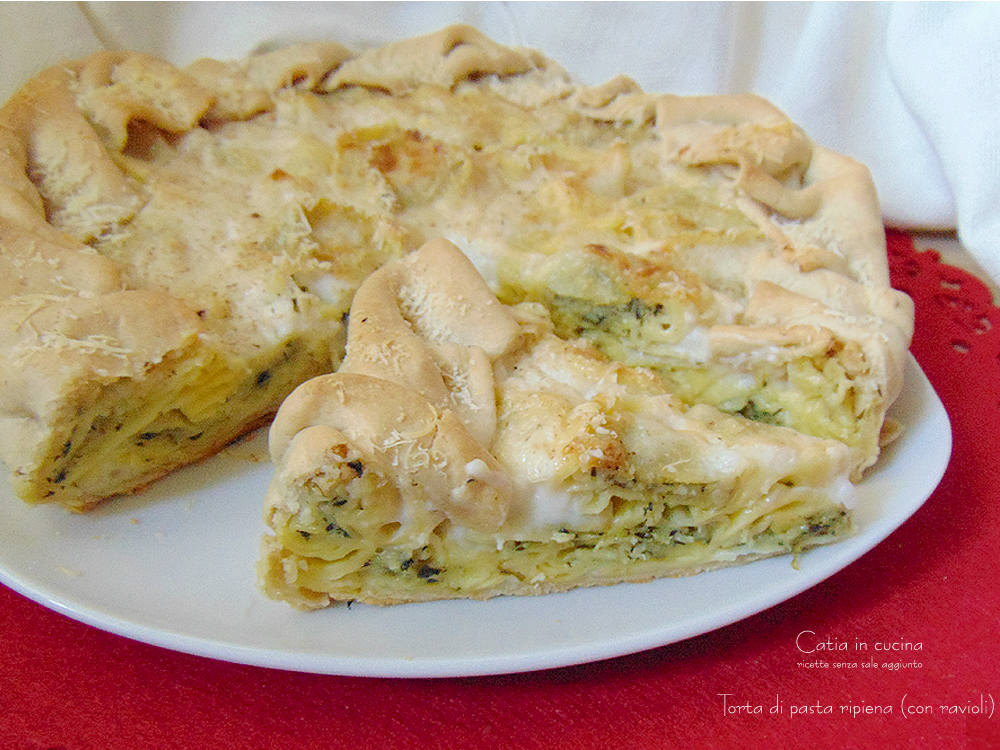torta di pasta ripiena con ravioli