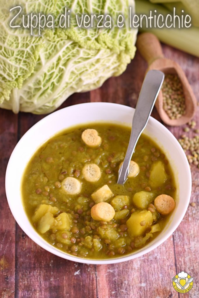 v_ Wirz- und Linsensuppe mit Safrankartoffeln cremige, leichte, schmackhafte Suppe mit Crostini il chicco di mais