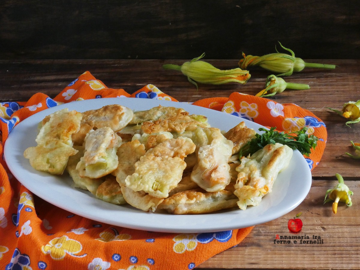Zucchiniblüten mit Instant-Teig