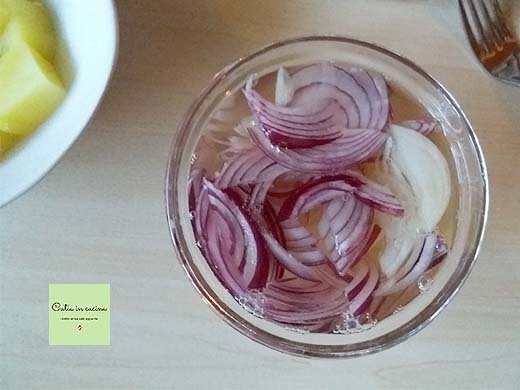 Zwiebel in Essig für Kürbis- und Kartoffelsalat