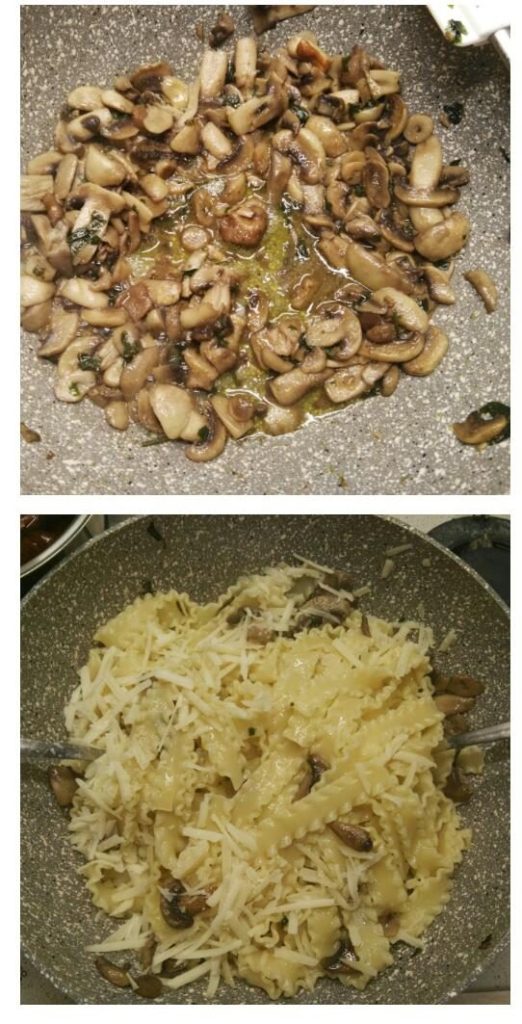 Mafaldine mit gebratenen Pilzen