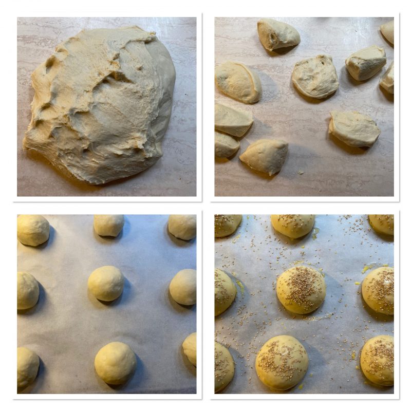 Hamburgerbrötchen mit Öl, sehr fluffig und ohne Butter