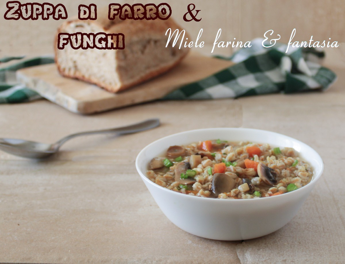 Farro- und Pilzsuppe