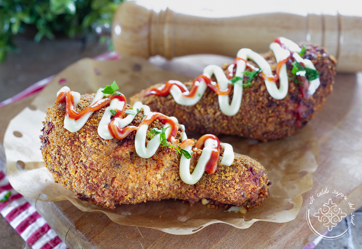 Panierte Hähnchenkeulen aus der Heißluftfritteuse