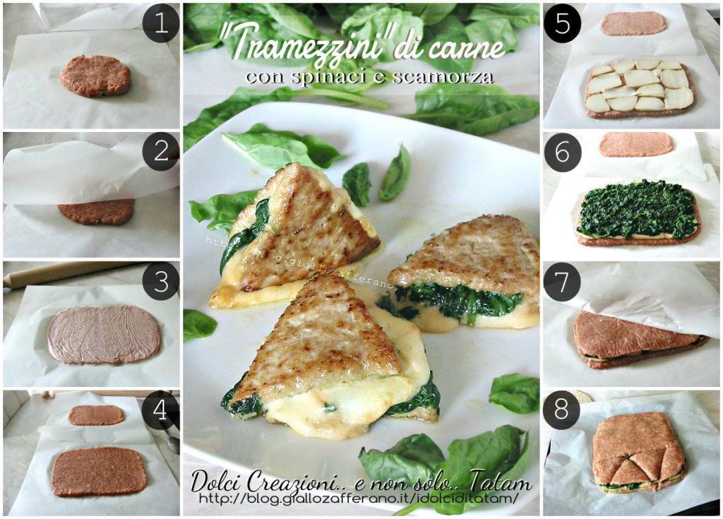 Fleisch-Sandwiches mit Scamorza und Spinat