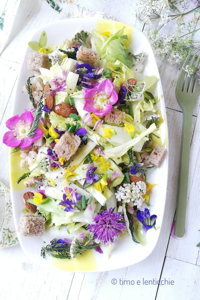 Gerstensalat und Bergblumen