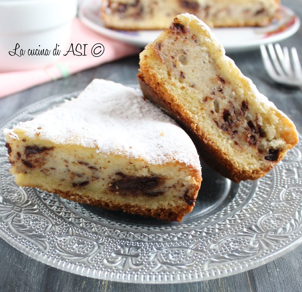 Gusskuchen mit Ricotta und Schokolade