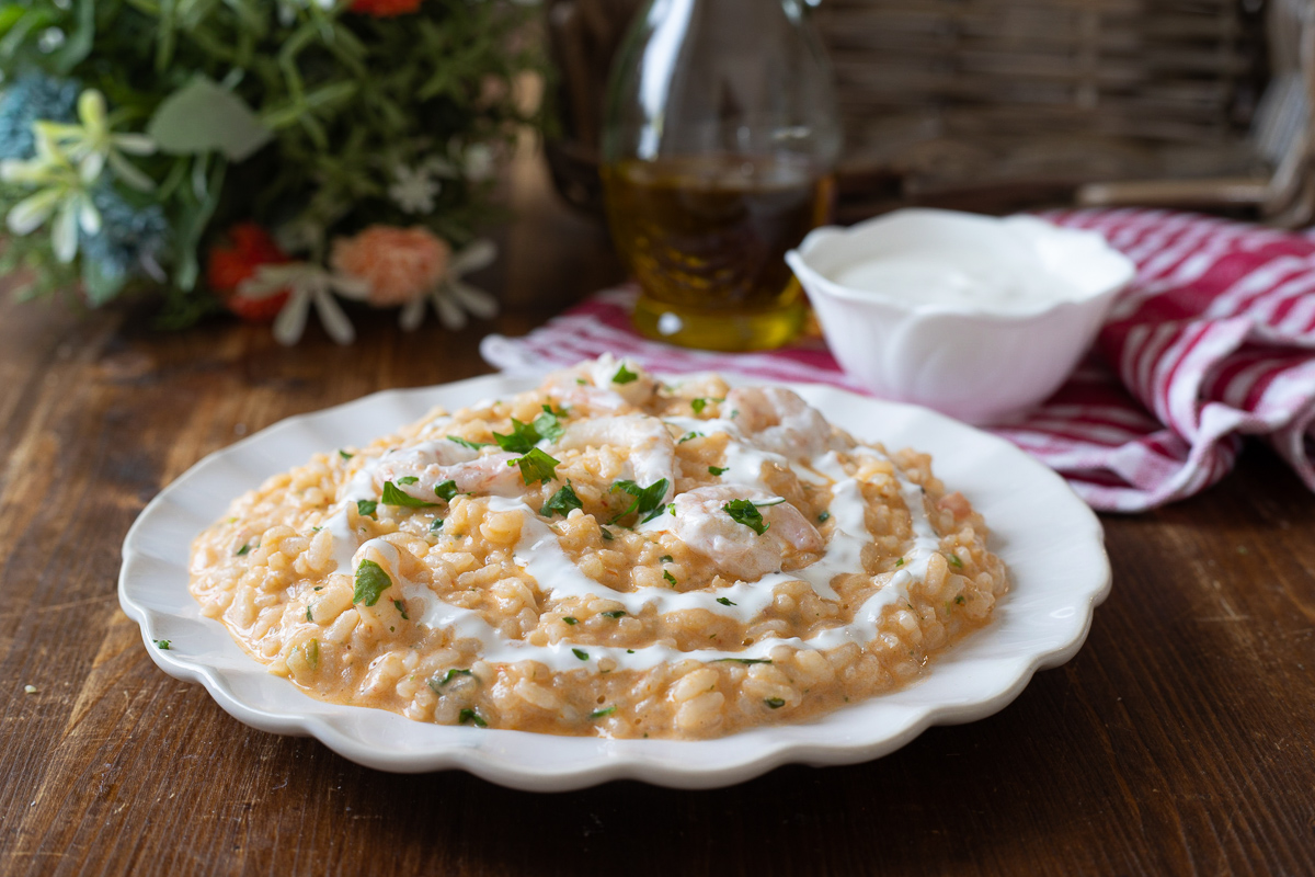 Risotto mit Garnelencreme